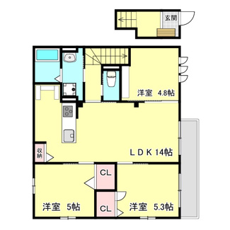 【間取り】 | ワンフロア1戸の独立性の高い間取り