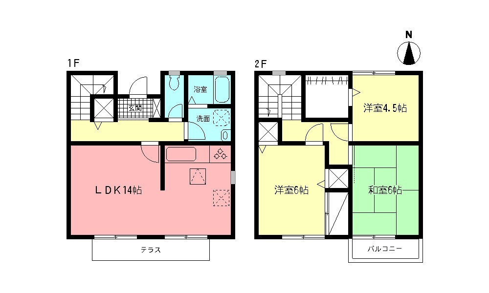 エコーハイツ2号棟の間取り