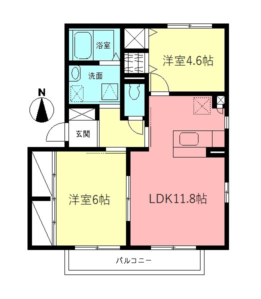ダイモングリーンガーデンAの間取り