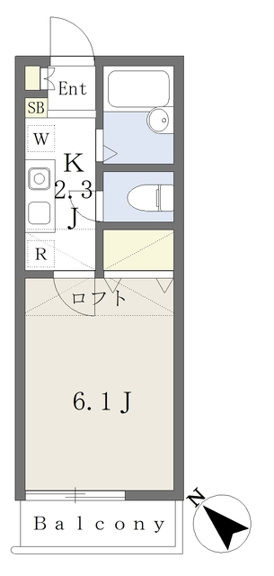 6.1Jの洋室天井にはゆとりあるロフトスペース♪