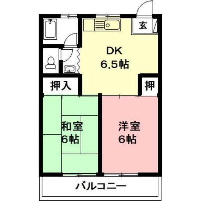 羽島市江吉良町の賃貸マンションの間取り
