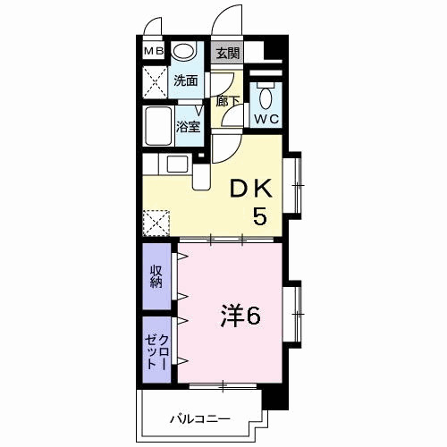 熊本市東区下南部２丁目の賃貸マンションの間取り