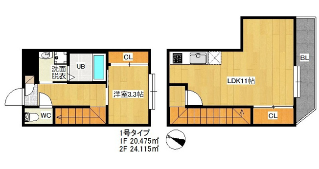【間取り】 | Grandtic Perfetto Futsukaichi　★HPに全物件の初期費用掲載中です！★