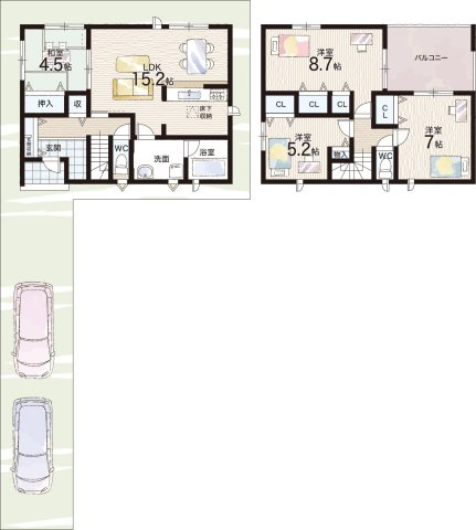 22(土)23(日)24(祝)現地説明会開催　大和郡山市小南町の間取り|６号地