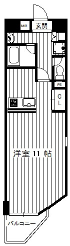 大阪市天王寺区上本町９丁目の賃貸マンションの間取り