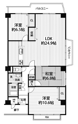 【間取り】 | イトーピア向日マンションＡ棟 | 専有面積101.96㎡