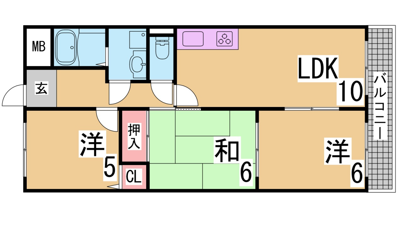 神戸市長田区鶯町２丁目の賃貸マンションの間取り