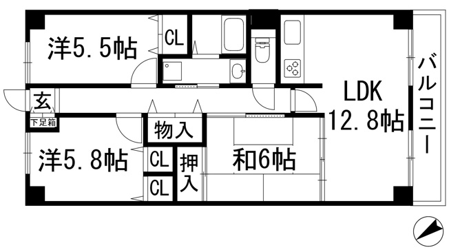 【間取り】 | ヴィオレット宝塚