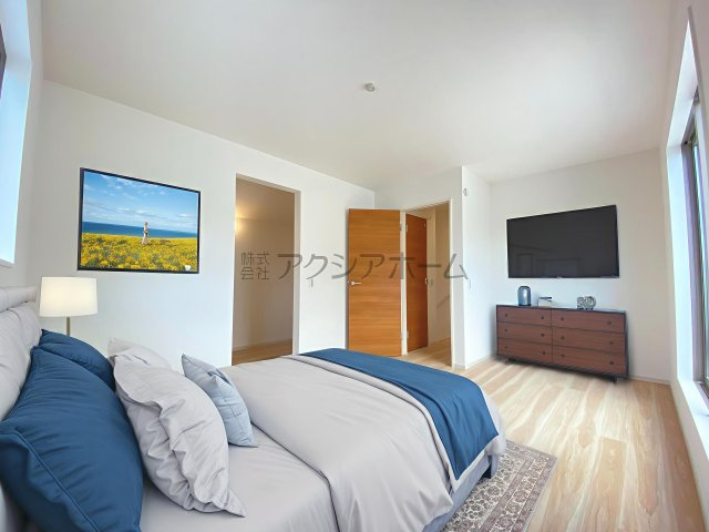 狭山市北入曽・全2棟　新築一戸建　1号棟　～LDK18.5帖～の寝室|2F洋室8.0帖（家具はCG画像での表示になります）