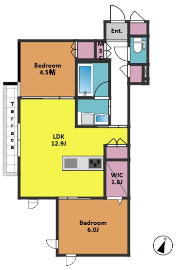 【間取り】 | GrandVilla鷺宮 | ２LDK