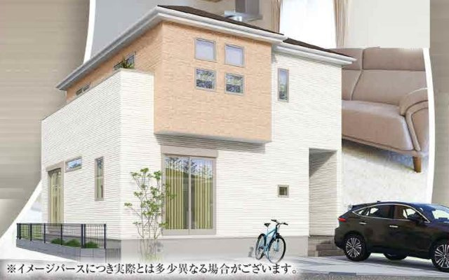 三郷市戸ケ崎1丁目　新築戸建　全1棟の外観パース|【完成予想図】2025年5月完成予定の新築戸建