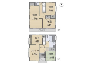 【間取り】 | 宇都宮市今宮2丁目　4ＬＤＫ　中古住宅