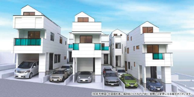 横浜市旭区白根4丁目 新築戸建て【仲介手数料無料】の外観パース
