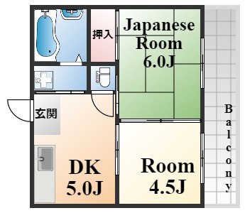 スカイハイツ五和の間取り
