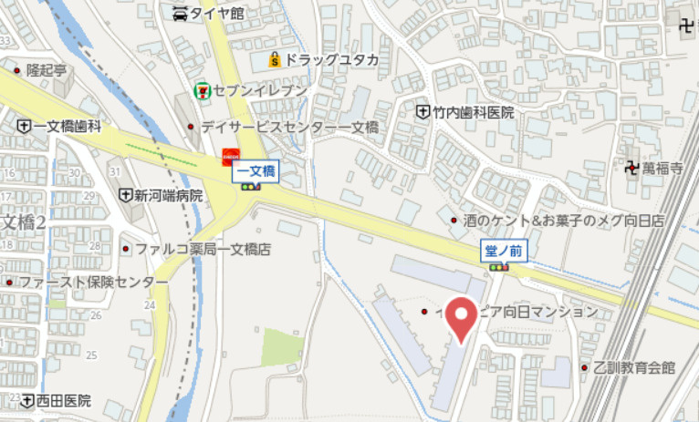 イトーピア向日マンションA棟　7階の地図