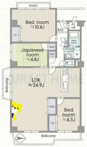 イトーピア向日マンションA棟　7階の間取り