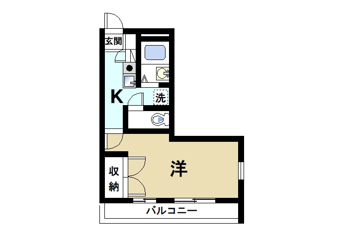レオパレスドリーム浪漫の間取り|1K