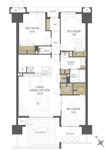 【間取り】ロイヤルガーデンプラザ宇多津駅前壱番館 