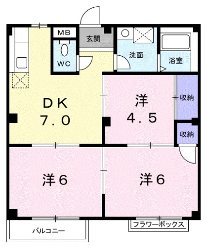 【間取り】 | サンクレール・ヒラタB