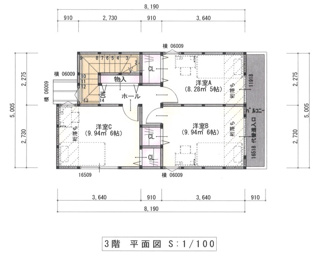 【参考プラン】 | 浜中町１丁目売土地 | 3階参考間取図です。間取りも自由に変更可能です。
