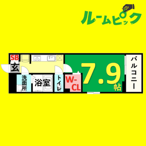 リコルテ　シャンティ　名古屋市賃貸　仲介手数料無料の間取り