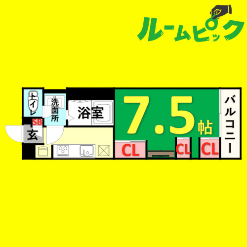 リブリ・浄心A　名古屋市賃貸　仲介手数料無料の間取り