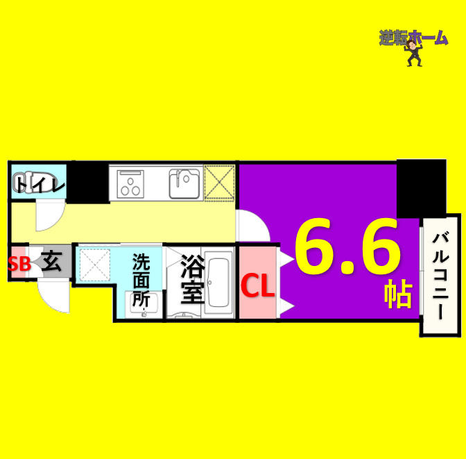 THE RESIDENCE SHIGAHONDORI　名古屋市賃貸　仲介手数料無料の間取り
