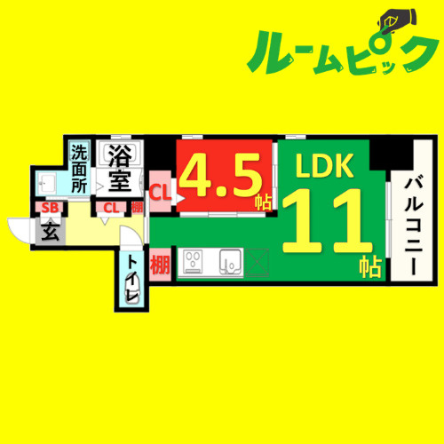 K　CLASSY　IZUMI　名古屋市賃貸　仲介手数料無料の間取り