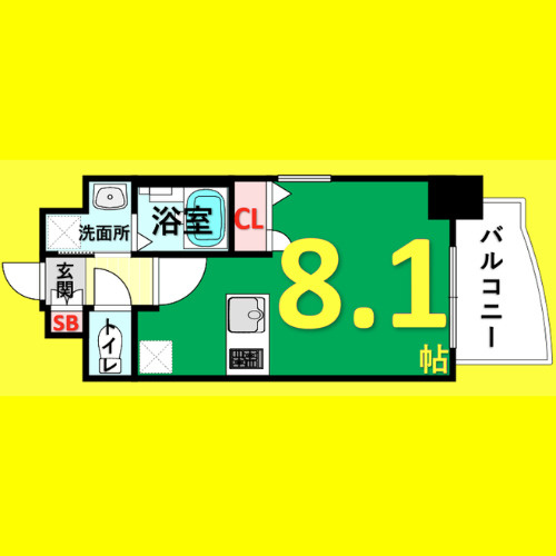 プレサンス泉アーバンゲート　名古屋市賃貸　仲介手数料無料の間取り