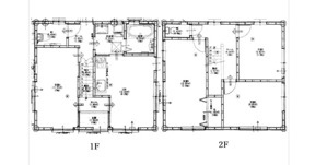 栗東市北中小路の店舗事務所の区画図