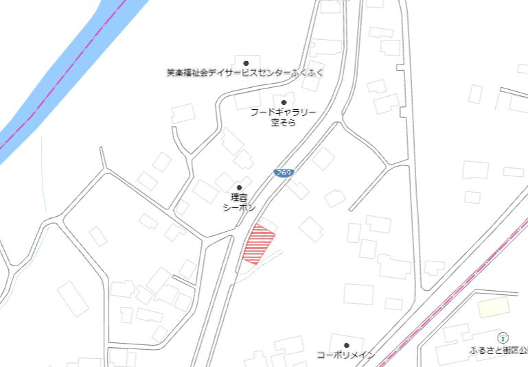 都城市大岩田町の売地の土地図