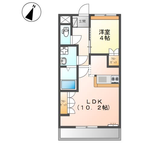 サンハイツＦＵＫＵＤＡの間取り