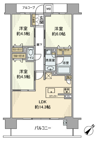 【間取り】 | プレサンスロジェ草津シエル