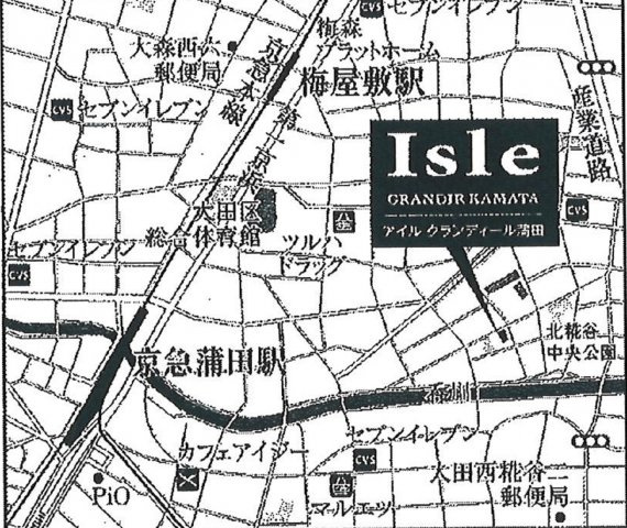 アイル　グランディール蒲田の地図