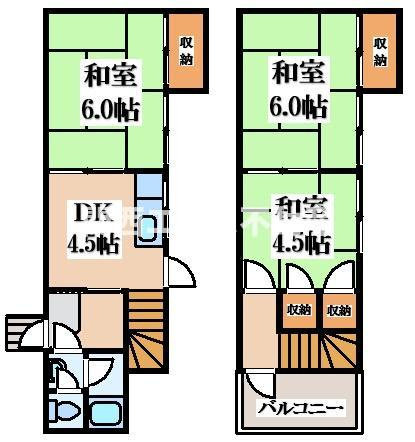 【間取り】 | 玉串元町１丁目貸家