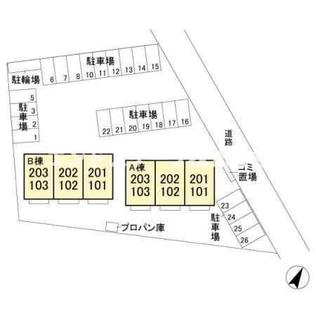 ドムスレジーナ　Ａの区画図|高崎、前橋のお部屋探しはエンドスケープまで！お客様の理想お聞かせ下さい♪