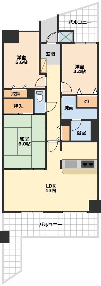 クローバーメゾン狐島の間取り