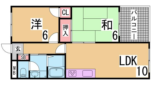 神戸市須磨区戸政町４丁目の賃貸マンションの間取り