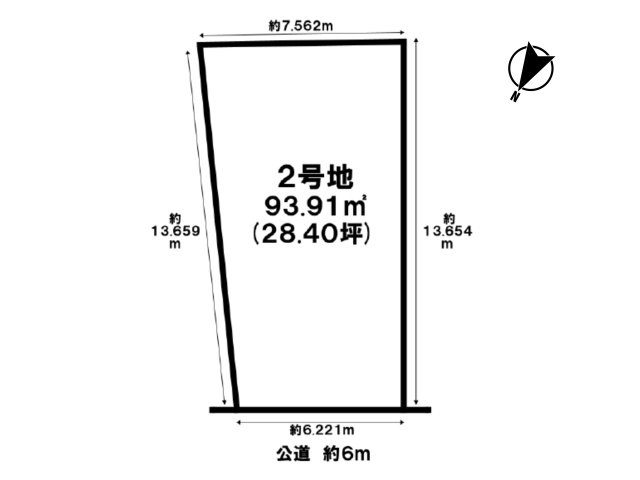 北谷町宮城　売土地　2号地の土地図|残り1筆