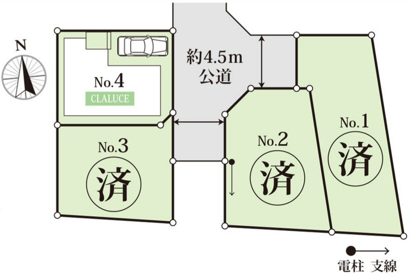 茅ヶ崎市今宿　中古戸建　全4棟4号棟の区画図