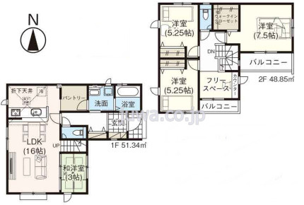 【新築分譲住宅】川越市宮元町4期の間取り