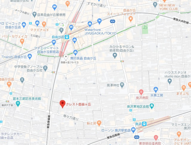 クレスト自由が丘の地図