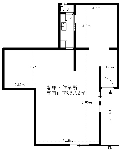 足立区青井１丁目の事務所の間取り
