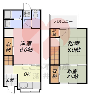【間取り】 | 和泉市富秋町１丁目貸家