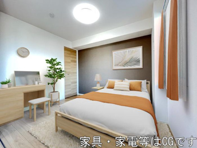 【寝室】 | 　ルシオル 鞘ヶ谷 | 開放的な寝室です