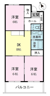 【間取り】 | 第2アゼリアハイツ | 3ＤＫ