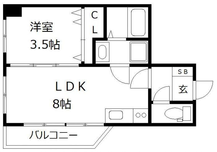 リバティ神屋の間取り|使いやすい間取りです。