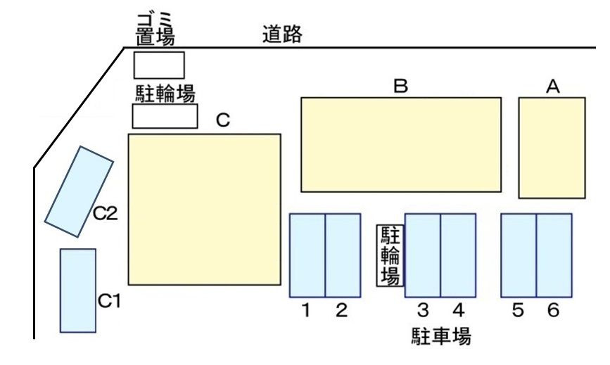 カルムＣの駐車場
