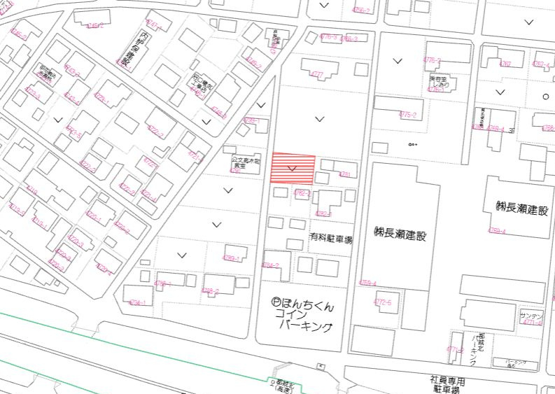都城市高木町の売地の土地図