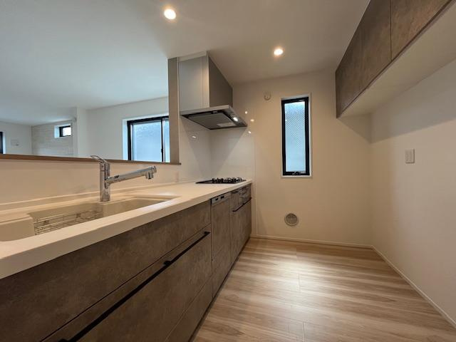 練馬区石神井台8丁目　新築一戸建　西武新宿線　武蔵関のキッチン|毎日の家事の時短にも便利な、食洗機付キッチン